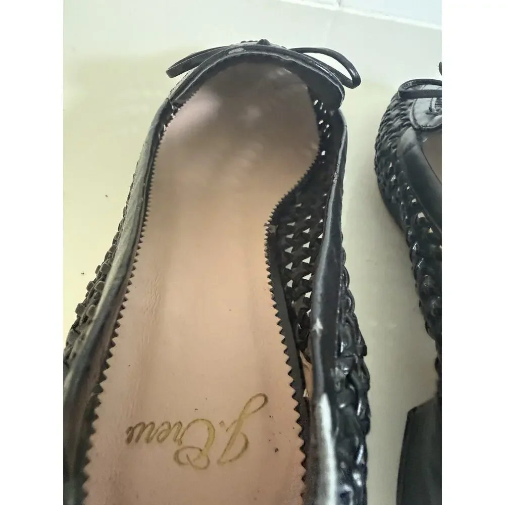 J. Crew Black Woven Loafers with Bow 7